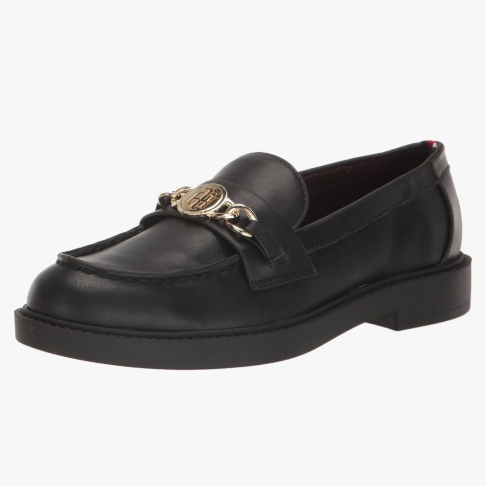 Tommy Hilfiger Black Terina Loafers Shoes Slip-On Size 8